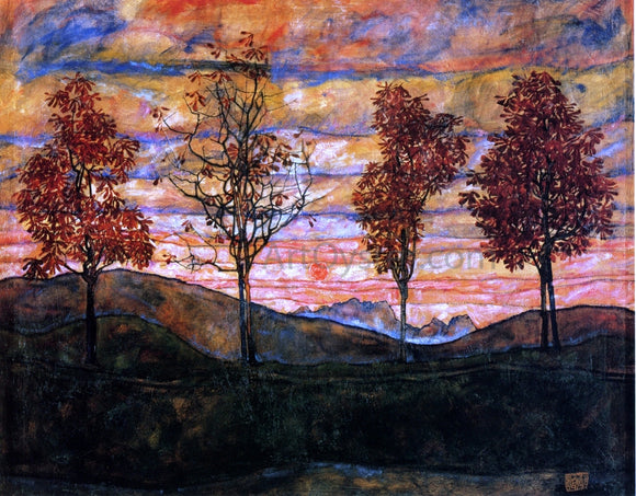  Egon Schiele Four Trees - Canvas Art Print