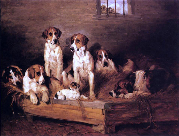  Charles Olivier De Penne Foxhounds - Canvas Art Print