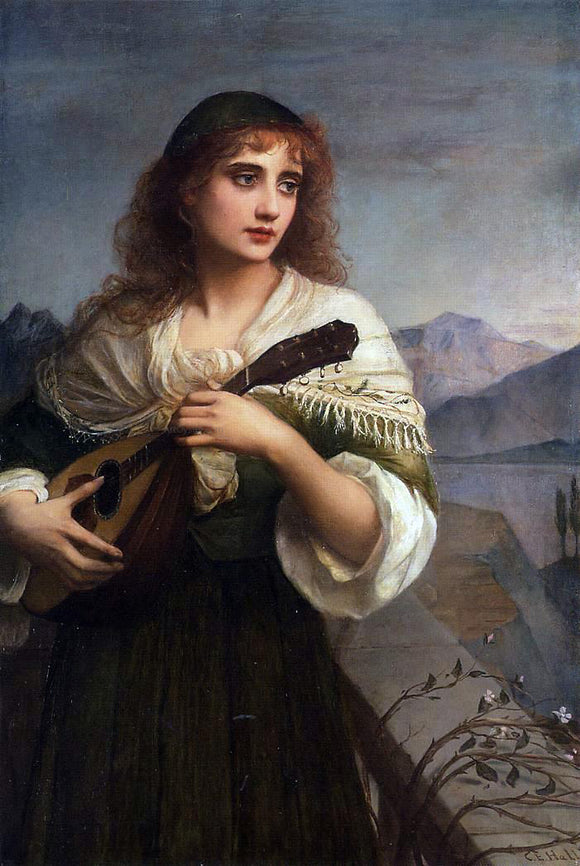  Edward Charles Halle Francesca and Her Lute - Canvas Art Print