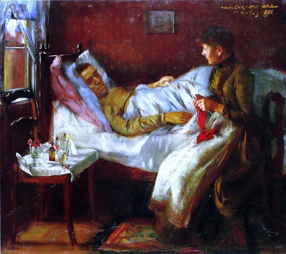  Lovis Corinth Franz Heinrich Corinth on His Sickbed - Canvas Art Print