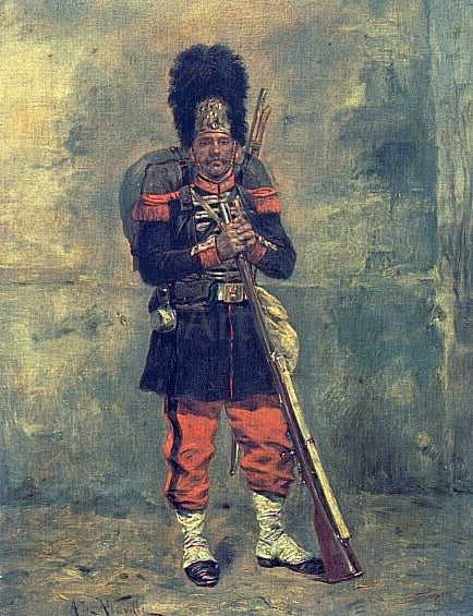  Alphonse De Neuville French Grenadier - Canvas Art Print