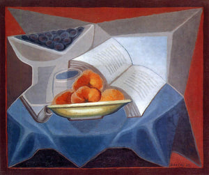  Juan Gris Fruit and Book - Canvas Art Print