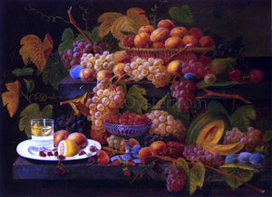  Severin Roesen Fruit and Lemon Water - Canvas Art Print