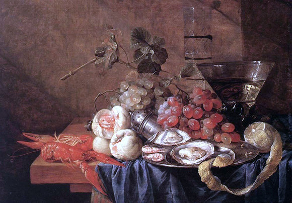  Jan Davidsz De Heem Fruit and Seafood - Canvas Art Print