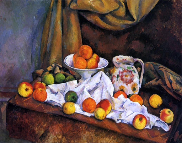  Paul Cezanne Fruit Bowl, Pitcher and Fruit - Canvas Art Print
