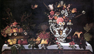  Master of Hartford Still-life Fruit Still-Life with a Vase of Flowers - Canvas Art Print