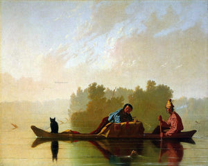  George Caleb Bingham Fur Traders Descending the Missouri - Canvas Art Print