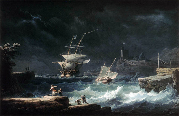  Alexandre-Jean Noel A Gale at Sea - Canvas Art Print