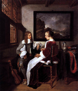  Quiringh Van Brekelenkam Gallant Conversation - Canvas Art Print