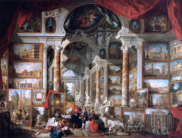  Giovanni Paolo Pannini Gallery of Views of Modern Rome - Canvas Art Print