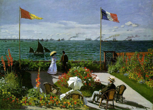  Claude Oscar Monet Garden at Sainte-Adresse - Canvas Art Print