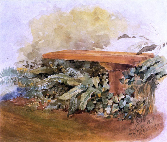  Theodore Robinson Garden Bench with Ferns - Canvas Art Print