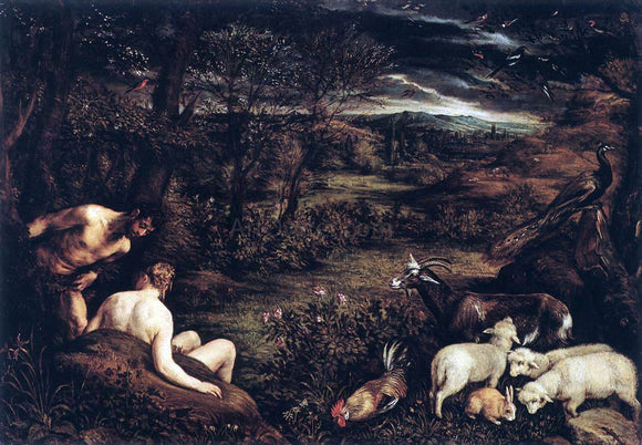  Jacopo Bassano Garden of Eden - Canvas Art Print
