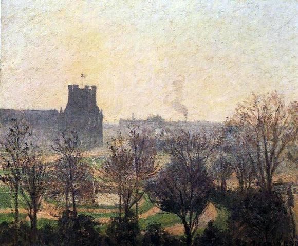  Camille Pissarro Garden of the Louvre: Fog Effect - Canvas Art Print