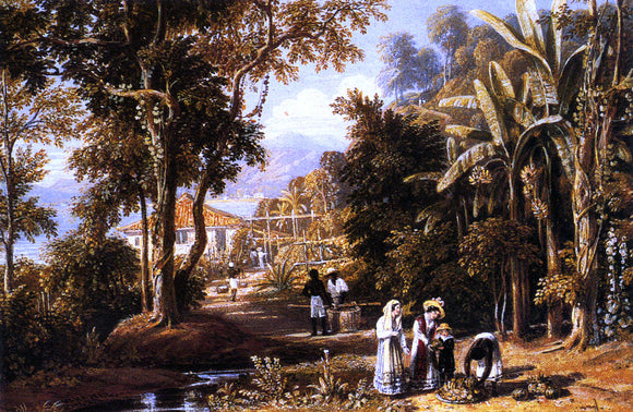  William Havell Garden Scene On The Broganza Shore, Rio De Janeiro - Canvas Art Print