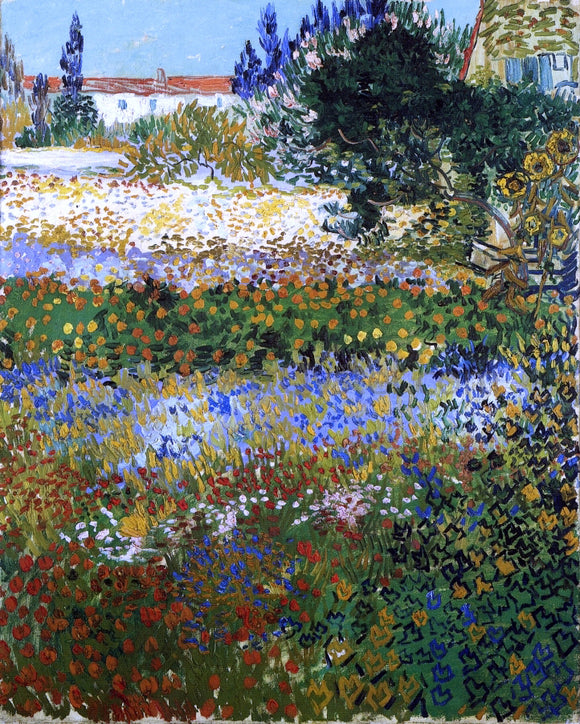  Vincent Van Gogh Garden with Flowers - Canvas Art Print