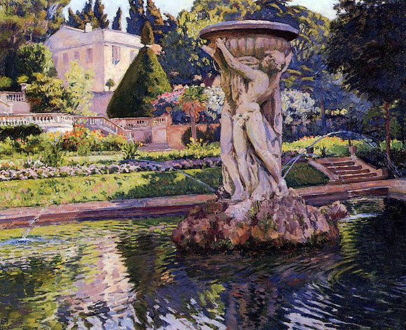  Theo Van Rysselberghe Garden with Villa and Fountain - Canvas Art Print