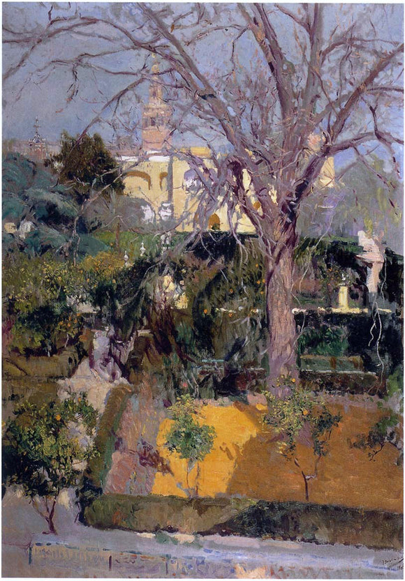  Joaquin Sorolla Y Bastida Gardens of Alcazar, Seville - Canvas Art Print