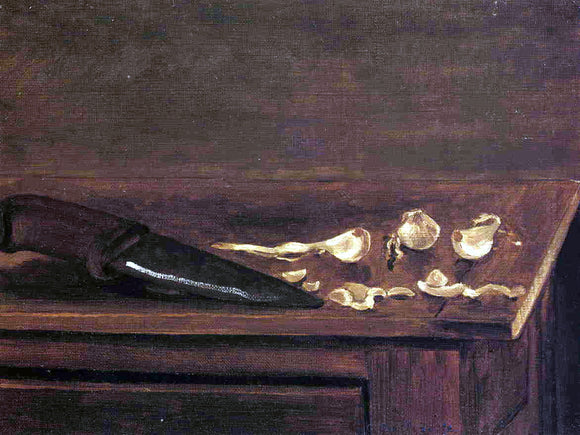  Gustave Caillebotte Garlic Cloves and Knife on the Corner of a Table - Canvas Art Print