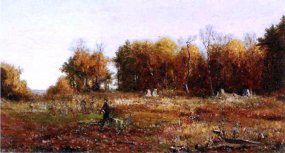 Jervis McEntee Gathering Autumn Leaves - Canvas Art Print