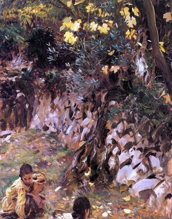  John Singer Sargent Gathering Blossoms, Valdemosa - Canvas Art Print