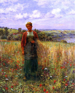  Daniel Ridgway Knight Gathering Wheat - Canvas Art Print