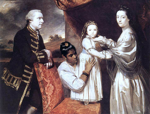  Sir Joshua Reynolds George Clive and his Family with an Indian Maid - Canvas Art Print