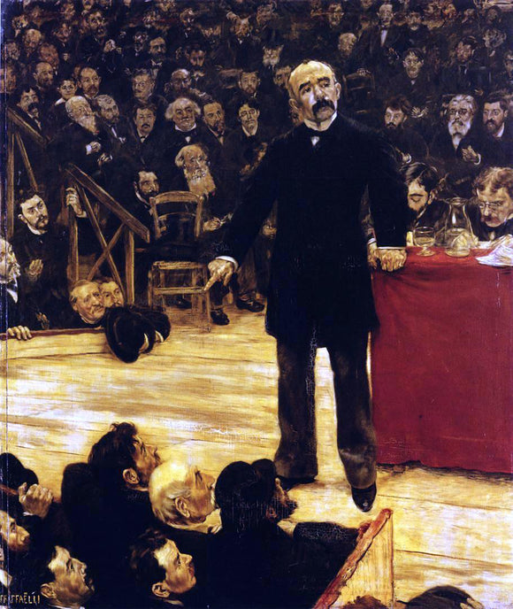  Jean-Francois Raffaelli Georges Clemenceau Giving a Speech at the Cirque Fernando - Canvas Art Print
