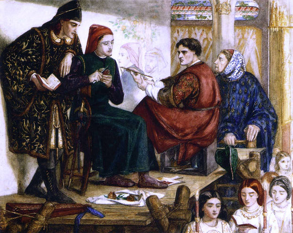  Dante Gabriel Rossetti Giotto Painting the Portrait of Dante - Canvas Art Print