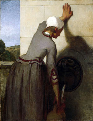  William Morris Hunt Girl at the Fountain - Canvas Art Print