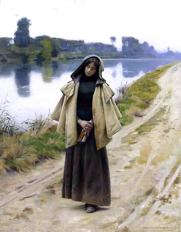  Charles Sprague Pearce Girl by a Path - Canvas Art Print