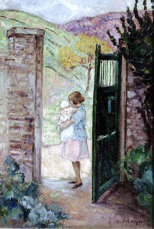  Henri Lebasque Girl by the Gate - Canvas Art Print