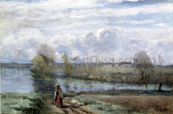  Jean-Baptiste-Camille Corot Girl by the Water - Canvas Art Print