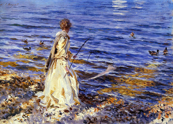  John Singer Sargent Girl Fishing - Canvas Art Print