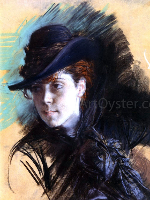  Giovanni Boldini Girl In A Black Hat - Canvas Art Print