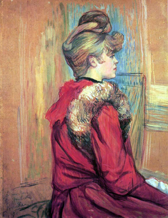  Henri De Toulouse-Lautrec Girl in a Fur, Mademoiselle Jeanne Fontaine - Canvas Art Print