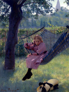  Jules Octave Triquet A Girl in a Hammock - Canvas Art Print