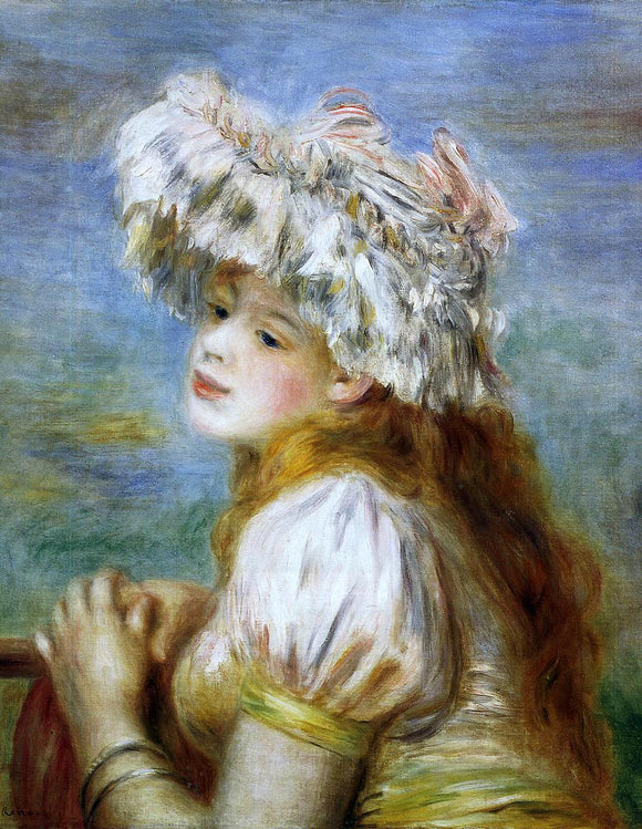  Pierre Auguste Renoir Girl in a Lace Hat - Canvas Art Print
