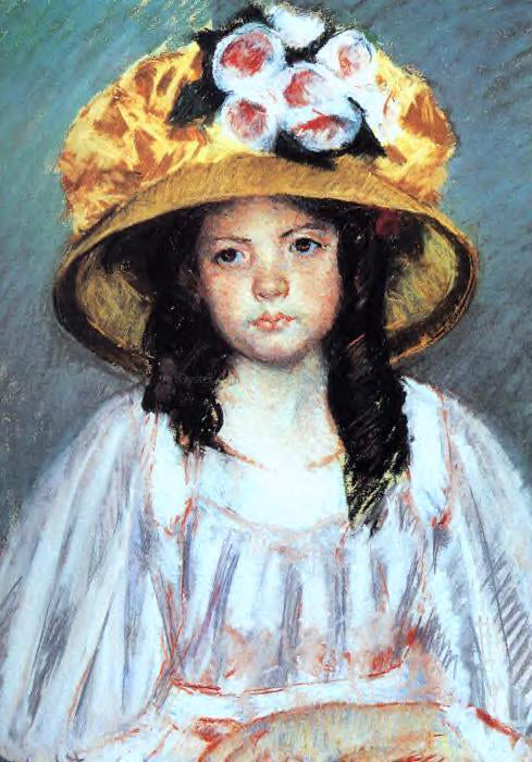  Mary Cassatt Girl in a Large Hat - Canvas Art Print