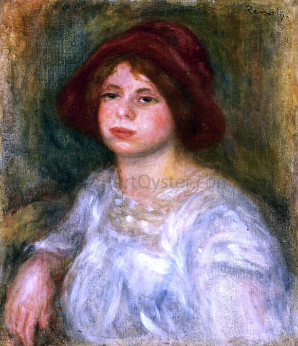  Pierre Auguste Renoir Girl in a Red Hat - Canvas Art Print