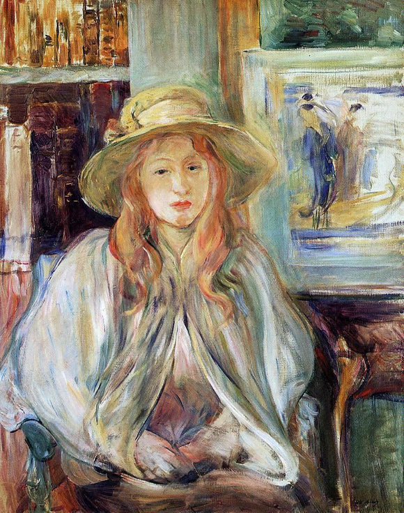  Berthe Morisot Girl in a Straw Hat - Canvas Art Print