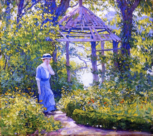  Guy Orlando Rose A Girl in a Wickford Garden, New England - Canvas Art Print