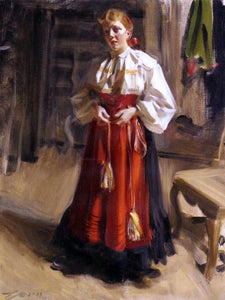  Anders Zorn Girl in an Orsa Costume - Canvas Art Print