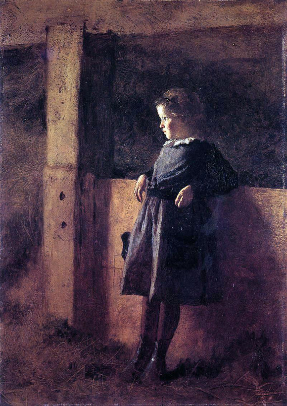  Eastman Johnson Girl in Barn (also known as Sarah May) - Canvas Art Print