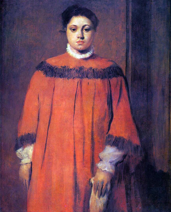  Edgar Degas Girl in Red - Canvas Art Print