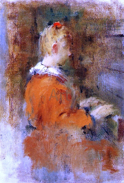  Theodore Robinson Girl in Red at the Piano - Canvas Art Print