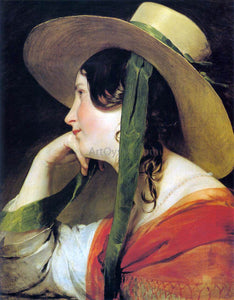 Friedrich Von Amerling Girl in Yellow Hat - Canvas Art Print