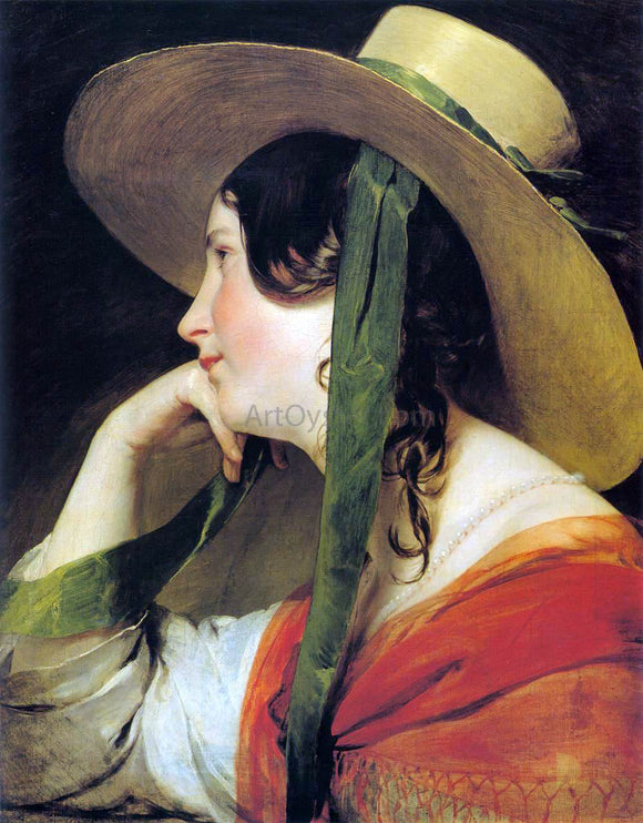  Friedrich Von Amerling Girl in Yellow Hat - Canvas Art Print
