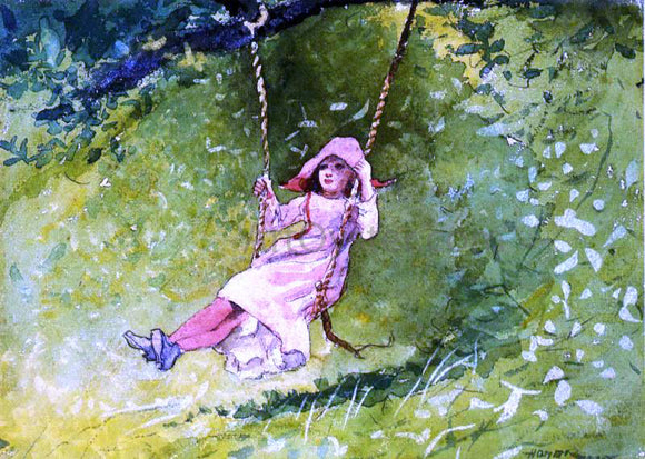  Winslow Homer Girl on a Swing - Canvas Art Print