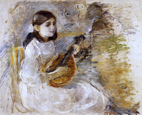  Berthe Morisot Girl Playing the Mandolin - Canvas Art Print